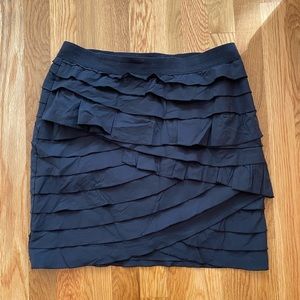 Black mini skirt with layered ruffles